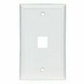 Eaton Wiring Devices 120/277 VAC, 15 A, 1-Port, White, Thermoplastic, Flush Mount, Modular Mid-Size Wallplate 5510W-MSP